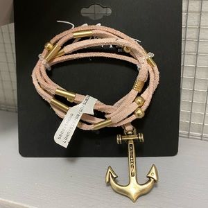 Mia and tess suede anchor wrap bracelet